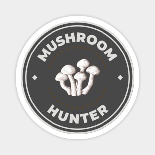 Mushroom hunter fungi foraging logo Magnet